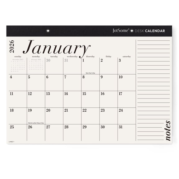 Jotsome Desk Calendar 2026-2027 18-Month Planner Landscape Home & Office Easy Scheduling Premium Paper Holiday Gift Idea
