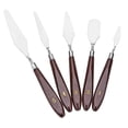 thumbnail image 1 of 5Pcs Wooden Handle Painting Spatula Wall Painting Scraper Art Painting Mixing Tools, 1 of 5