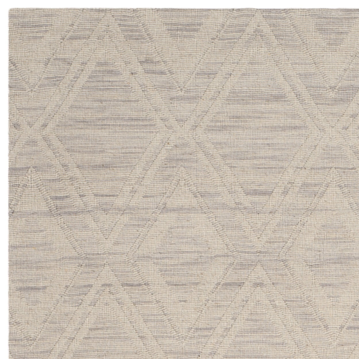 SAFAVIEH Marbella Alicia Geometric Diamonds Wool Area Rug, Silver/Ivory, 6' x 6' Square