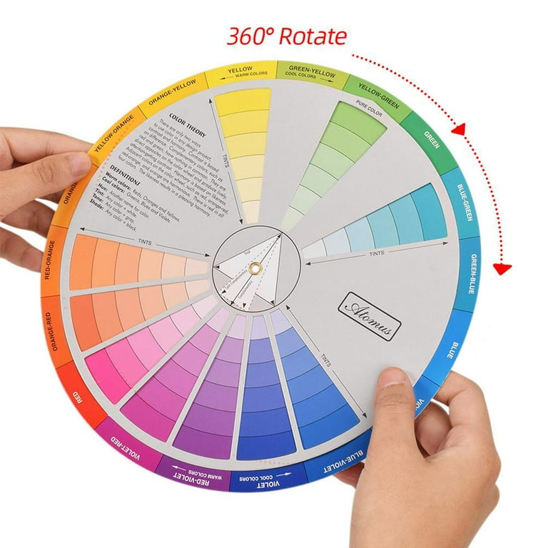 Fdit Mix Color Wheel, Pigment Color Chart, Color Wheel, For Nail Art Color  Matching Tool Paper Card Supplies For Painting 
