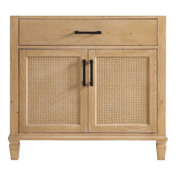 Pemberly Row 36" Wood Vanity Base in Weathered Fir without Top & Sink no Mirror