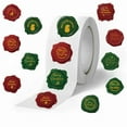 thumbnail image 2 of putnchl 500 Pieces 1 Inch Christmas Stickers Roll For Envelope - 10 Designs Shape Round Merry Christmas Sticker Self Adhesive Tag Seals Labels For Holiday, 2 of 5