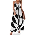thumbnail image 1 of Vestido sin mangas abstracto en blanco y negro de los años 60, vestido de verano, vestido diario para mujer, verano, 1 of 7