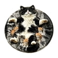 thumbnail image 2 of Linnome Cats Patterns Round Flock Floor Mat, Fuzzy 2D Print Door Rug, Soft Non-Slip Bathroom Entryway Carpet, Washable Indoor Home Decor Accent, Playful Animal Theme Area Rug for Pets, 15.74 Inch, 2 of 6