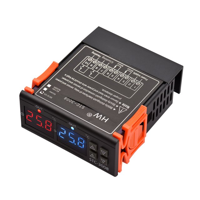 Digital Temperature Controller STC-3008 Intelligent Two-Way Temperature Regulator DC 12V Refrigerator Thermostat Support Heating/Cooling/Temperature Correction/Delayed Start/High or Low Temperature