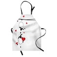 thumbnail image 1 of Animal Apron Sheep Couple with Heart Shapes in Love Hanging On Washing Fun Comic Cartoon Art, Unisex Kitchen Bib Apron with Adjustable Neck for Cooking Baking Gardening, Red White Black, by Ambesonne, 1 of 3