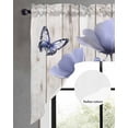thumbnail image 3 of Purple Tulip Kitchen Curtains Swag Valance for Windows/Bathroom/Cafe, Spring Flowers Butterfly Wooden Grain Rod Pocket Drape Panel Swag Curtain Valance for Bedroom/Living Room 55''x36'', 3 of 6