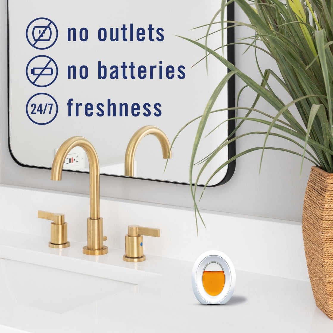 (2 pack) Febreze Bathroom Air Freshener, Odor-Fighting, Crisp Fall Breeze Scent, 1 Count