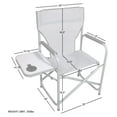 thumbnail image 3 of Folding Camping Chair with Side Table - Portable Outdoor Director's Chair for Sports, Beach, Hiking - Lightweight, 225lb Capacity - Light Grey, 3 of 5