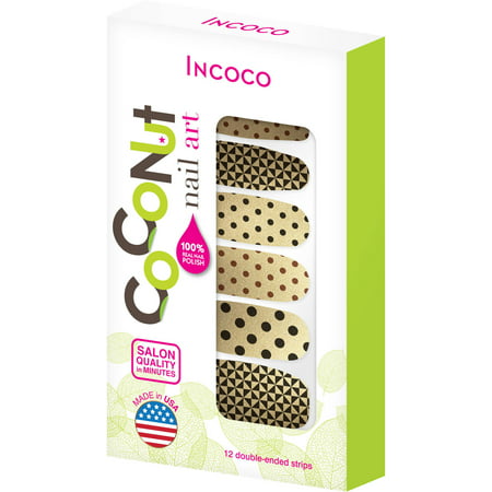 Nail Art de noix de coco par Incoco Nail Polish Strips, déclaration de mode, 12 count