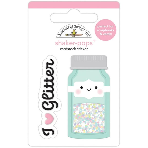 Doodlebug Shaker-Pops 3D Stickers-Glitter Jar