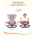 thumbnail image 2 of KFFKFF Kids Rotating Chair, 220 lbs Capacity, Elephant-Shaped Sensory Spinning Seat, Autism-Friendly Toy with Stable Metal Base, Toddler Spin Chair for Balance, Coordination, and Focus, Red, 2 of 9