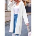 thumbnail image 6 of Womens Long Cardigan Sweaters Chunky Open Front Oversized Slouchy Knit Fall Trendy Coatigan Jackets White M, 6 of 9