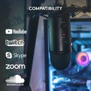 Blue Yeti USB Microphone for PC, Mac, Gaming, Recording, Streaming, Podcasting, Plug and Play, Blackout