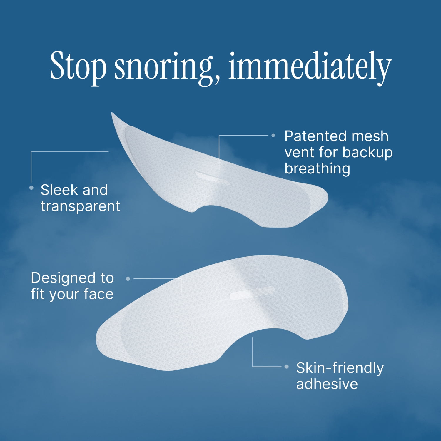 SomniFix Mouth Tape - Gentle and Hypoallergenic Adhesive Strips for Deeper Sleep, Better Nose Breathing, and Relief from Snoring and Dry Mouth - 30 Count