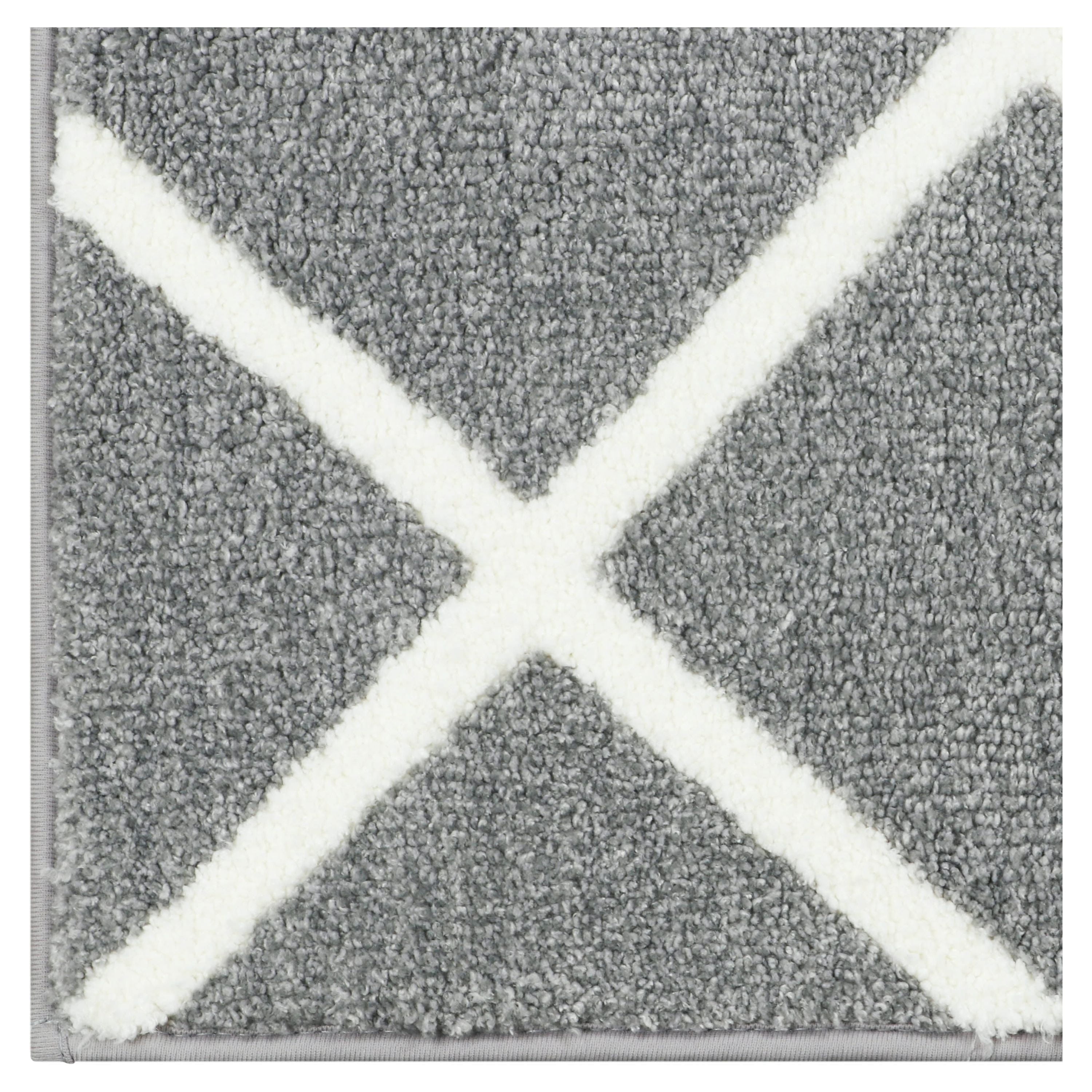 (2 pack) Mainstays Diamond Plush Grey Indoor 20" x 34" Accent Rug