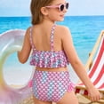 thumbnail image 5 of RTKFRFLM Kids Girls Bikini Set Ruffle Cute Princess Swimsuit Sun Protection Two Piece Beach Bathing Suit, Size 4-12 Years, 5 of 9