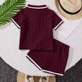 thumbnail image 5 of WUANDIXFA Toddler Baby Boys Clothes Summer Outfits Polo Shirt Shorts Set 2Pcs Boys Clothing Sets 12 Month-5T (Wine, 9-12 Months), 5 of 7