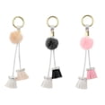 thumbnail image 2 of Creativa arcilla diamantes llavero de cuero borla colgantes bola de piel de visón pequeño regalo de moda lindo exquisito quitar Ropa, zapatos y accesorios Miscelánea En blanco y negro 19CM Guardurnaity AP014291-02, 2 of 6