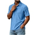 thumbnail image 3 of akafmk Mens Dress Shirts Short Sleeve Collared Shirt Waffle Knit Golf Business Casual Work Shirts Summer Clothes, Size M, 3 of 6