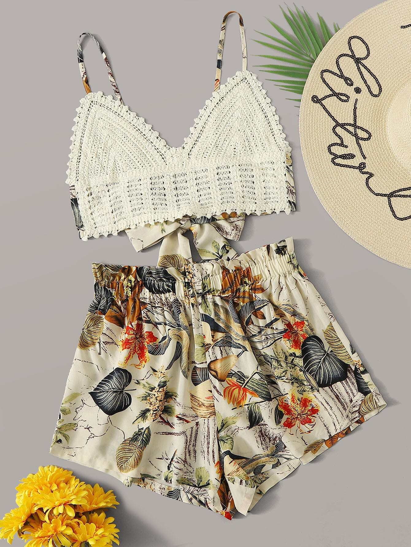Paperbag Waist Shorts Set 2022 