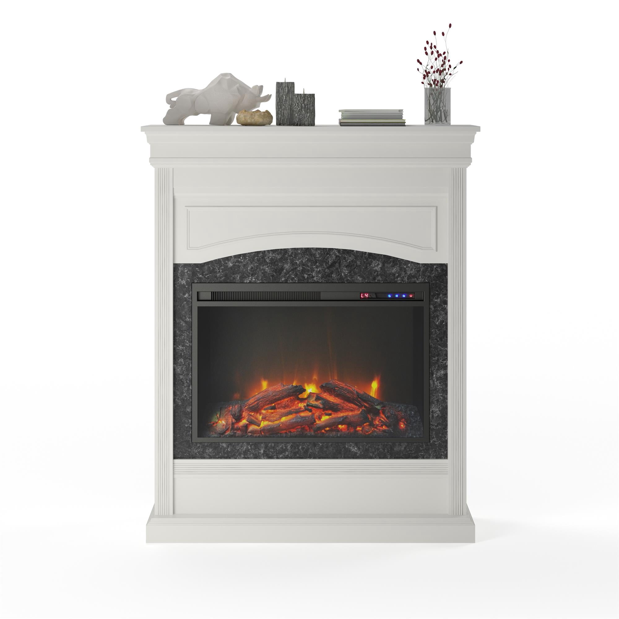 Ameriwood Home Lavina Electric Fireplace, White - Walmart.com
