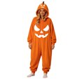 thumbnail image 4 of Curuila Halloween Adult Jumpsuit Zipper Hallowmas Pumpkin Hooded Flannel Pajamas For Women And Men Party Fashionable Homewear Jumpsuit Size L, 4 of 9