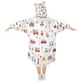 thumbnail image 2 of Wearable Blanket with Sleeves and Pocket Oversized Hooded Sweatshirt 3-14 YR Red Fiery Awesome Patterns S, 2 of 7