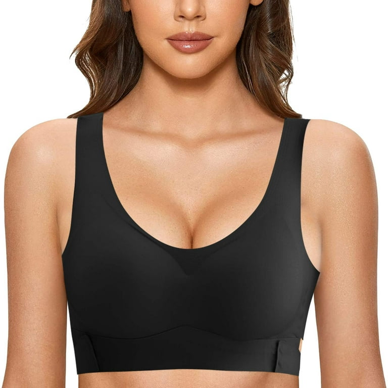 Aayomet Womens Sports Bras Chest Cushion Beautiful Back Strap Small Chest  Folding Tank Top Anti Sagging and (Black, One Size)