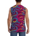 thumbnail image 4 of Haiem Men's Colorful Snake Print Tank Tops Summer Sleeveless Cut Off Workout T-Shirts Fitness Vest Athletic Undershirts-3X-Large, 4 of 8