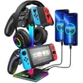 thumbnail image 1 of VCOM RGB Gaming Headphones Stand with 2 USB Ports, Pink Headset Stand with 10 Light Modes and Non-Slip Rubber, Suitable for PC Desk Accessories Gamers Gift(Pink), 1 of 9