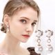 thumbnail image 2 of Cultivadas para la Mujer y Pendientes Pendientes de Perlas Dangle Zirconia Plata con Clips Pendientes, 2 of 2
