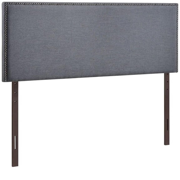 Hawthorne Collection Upholstered Queen Panel Headboard in Smoke