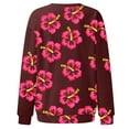 thumbnail image 5 of Womens Sweatshirts Fall Hoodless Crewneck Sweatshirt with Floral Prints Long Sleeve Pullover Top Casual Lounge Wear Sweatshirt XL, 5 of 5