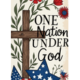 thumbnail image 4 of Floral Design Religious Banner Wooden Cross Patriotic Stars Decorative Elements for Christian Celebration Independence Day Church Decoration, 4 of 8