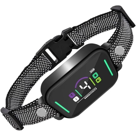 Regulable Dog Training Collar Rechargeable Barking Deterrents Device for Various Size Dogs Dog Training Collar(Black)