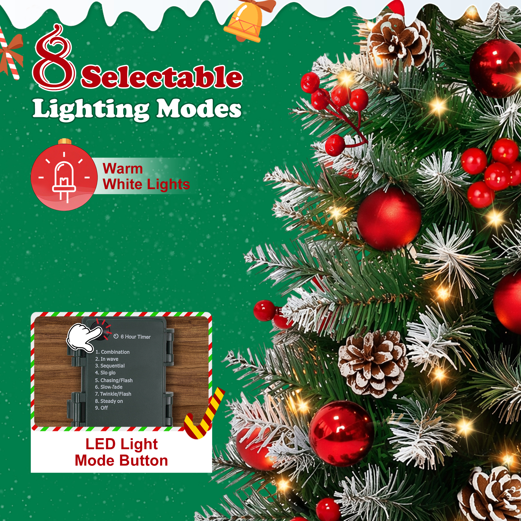 Yexmas 2-Pack 24-Inch Pre-Lit Mini Tabletop Christmas Trees photo 7