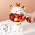 thumbnail image 4 of Ruiboury Lucky Cat Statues Feng Shui Figurine Key Sundries Storage Home Decor White, 4 of 8