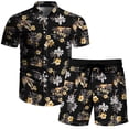 thumbnail image 5 of Up To 50% Off Summer Saving Clearance Axiiglly Hawaiian Shirt for Men Casual Button Short Sleeve Shirts Set Floral Printed Shorts Beach Tropical Matching Hawaiian Outfits, 5 of 9
