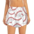 Adobk Baseballs Print Women's Workout Shorts for Athletic Gym Running