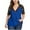 Blue, variant on Scyoekwg Short Sleeve Shirt for Women Summer Lace V-Neck Splicing Tunic Tops Solid Color Patchwork Trendy Comfy Casual Loose Shirts Blue XXXXL