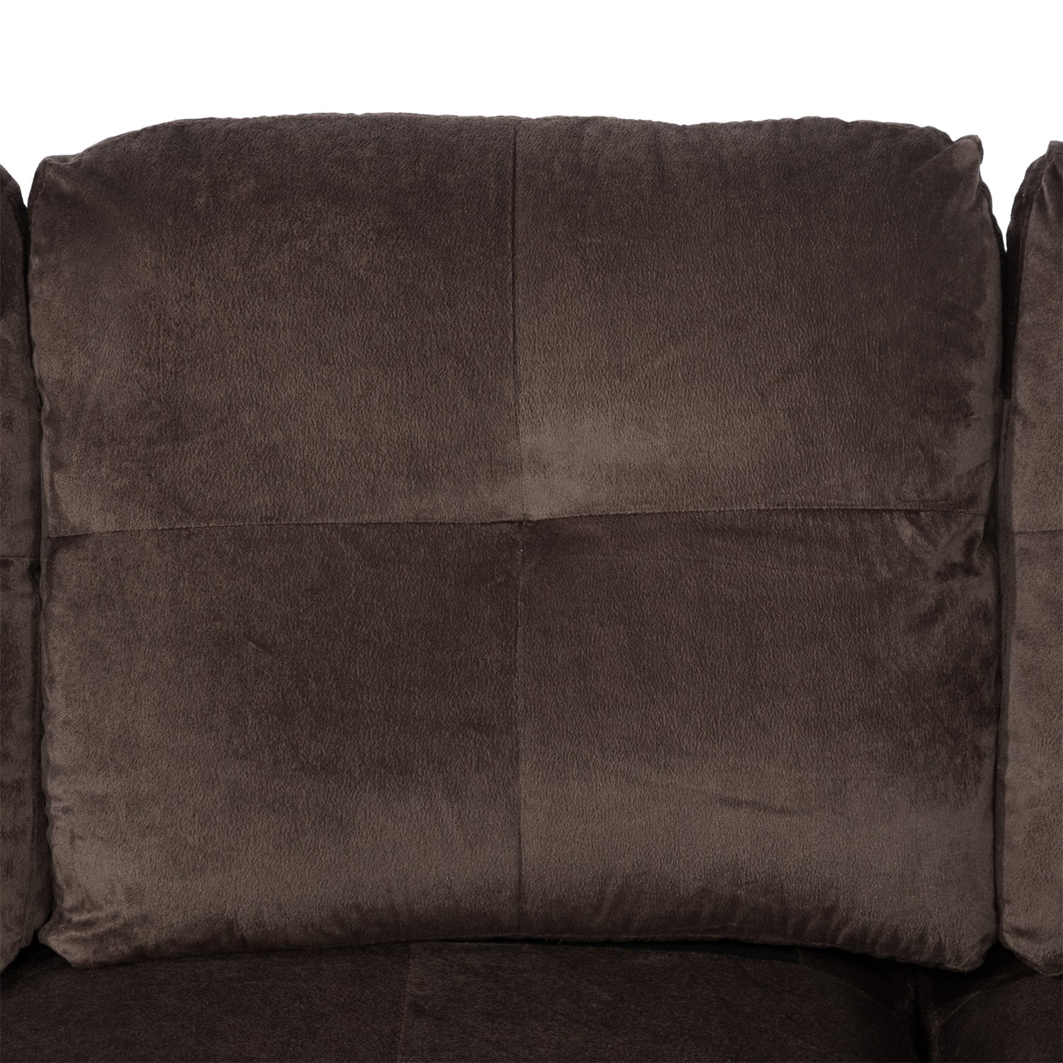 Hommoo L Shaped Couches and Sofas, Lint and PVC Living Room Furniture Sets, Modern Sectional Sofa for Home&Office, Brown(No Ottomans)