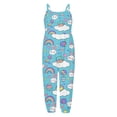 thumbnail image 4 of LRen Toddler Girls Kids Jumpsuit One Piece Floral Bunny Print Playsuit Strap Romper Summer Easter Family Matching Outfits Clothes, 4 of 4
