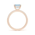 thumbnail image 2 of Angara Natural 2 Ct. Aquamarine with Diamond Classic Ring in 14K Rose Gold for Women (Ring Size: 3), 2 of 9
