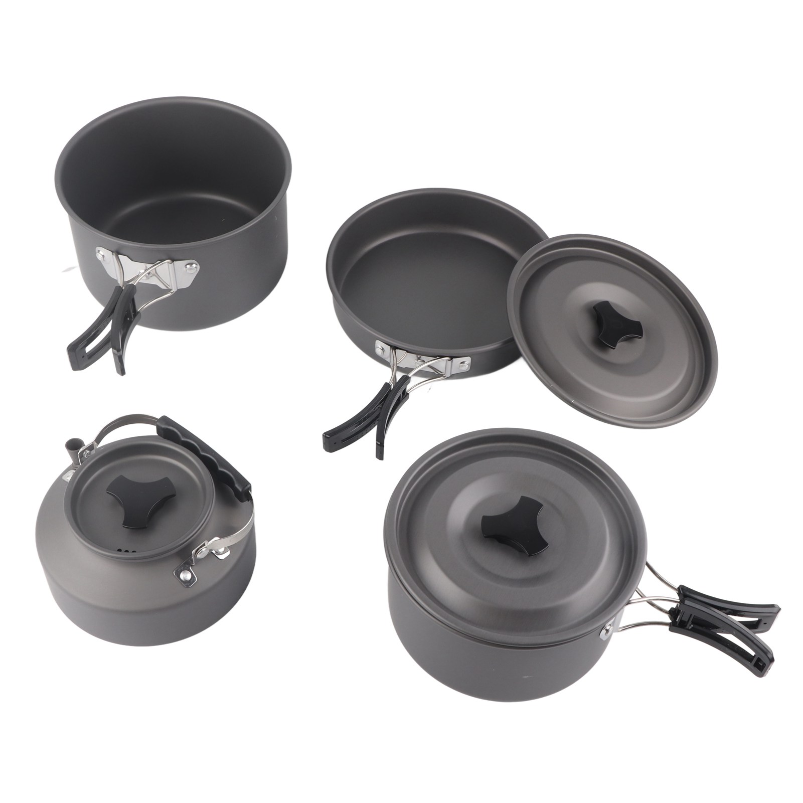 Riousery Outdoor Camping Cookware Set, Portable Mess Kit with Non-Stick Pots and Pans for Backpacking, Hiking, and Picnic Cooking Gear, 8.66 x 7.87 x 5.91 inches / 22 x 20 x 15 cm