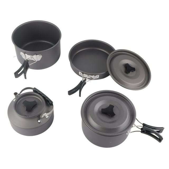 Batterie de Cuisine de Camping, Ensemble de Cuisson Portable Résistant aux Hautes Températures pour Randonnée