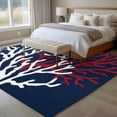 thumbnail image 4 of Red White Coral Area Rug 5x8 FT, Non Slip Bedroom Throw Carpet, Summer Ocean Nautical Coastal Navy Blue Washable Soft Floor Carpet Non-Shedding Rug for Living Room Nursery Dorm Office, 4 of 9