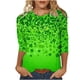 thumbnail image 3 of TaTaai Women's Spring Festival Top Round Neck 3/4 Sleeve Green St. Patrick's Day Print T-Shirt Loose Fit Casual Holiday Blouse Gift, 3 of 5