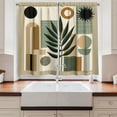 thumbnail image 2 of Ambesonne Monstera Kitchen Curtains, Nature Mid Century Boho, 55"x30", Beige Evergreen Sepia, 2 of 3
