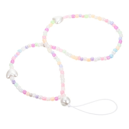 Image of Beaded Phone Lanyard Delicate Colorful Beaded Phone Strap Anti-lost Strap